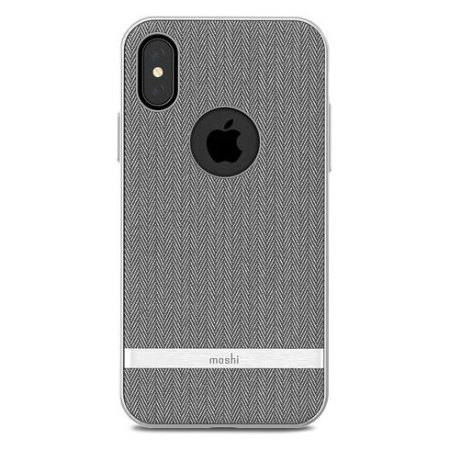 Moshi Vesta iPhone X Textile Pattern Case -  Herringbone Grey