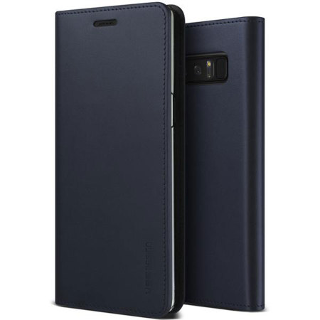 VRS Design Genuine Leather Diary Samsung Galaxy Note 8 Case - Navy