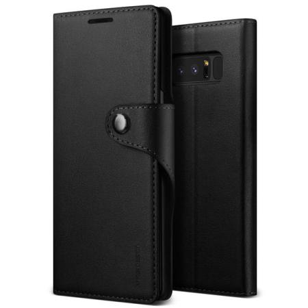 VRS Design Echte Leder Tagebuch Galaxy Note 8 Hülle - Schwarz