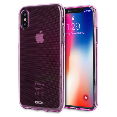 Olixar FlexiShield iPhone X Gel Case - Pink