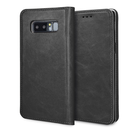 Olixar Genuine Leather Galaxy Note 8 Executive Wallet Case - Black