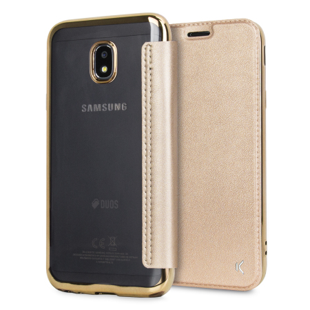 KSIX Samsung Galaxy J3 2017 Metallic Plånboksfodral - Guld