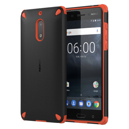 Official CC-501 Rugged Impact Nokia 6 Tough Case - Black / Orange
