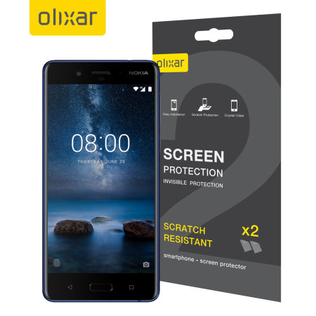 Olixar Nokia 8 Displayschutz 2-in-1 Pack