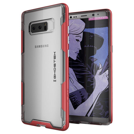 Ghostek Cloak 3 Samsung Galaxy Note 8 starke Hülle - Klar / Rot