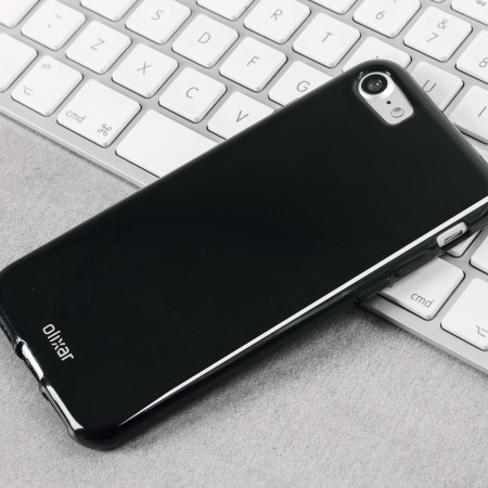 Olixar FlexiShield iPhone 7S Gel Case - Jet Black