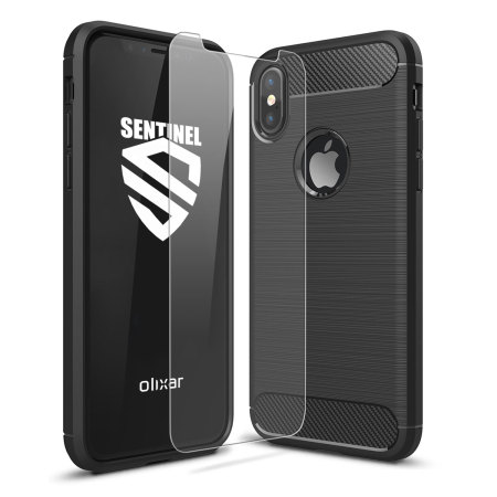 Olixar Sentinel iPhone X Hülle und Glas Displayschutz