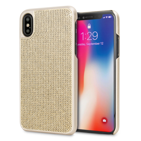 lovecases luxury crystal iphone x case - gold