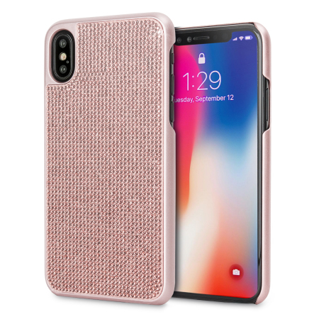 Coque iPhone X LoveCases Luxury Cristal – Or Rose