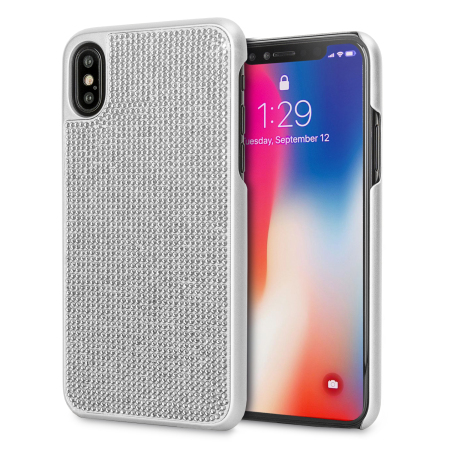 LoveCases Luxuriöse Kristall iPhone X Hülle - Silber