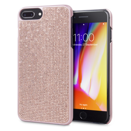 Funda iPhone 8 Plus / 7 Plus LoveCases Luxury Crystal - Oro Rosa