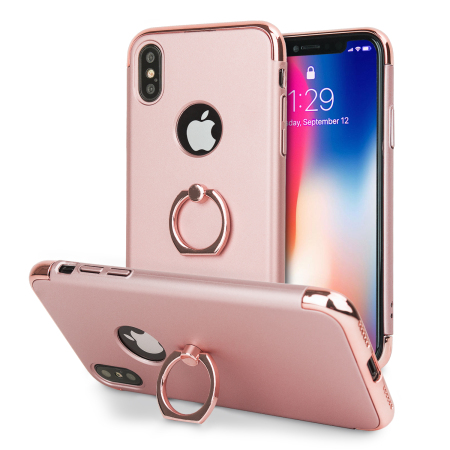 Olixar X-Ring iPhone X Finger Loop Case - Rozé Goud