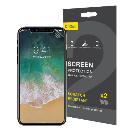 Olixar iPhone X Skjermbeskytter 2-i-1 Pakke