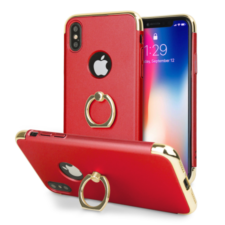 Funda iPhone X Olixar X-Ring - Roja