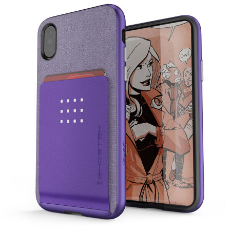 ghostek exec series iphone x wallet case - purple