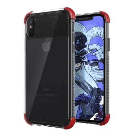 Ghostek Covert 2 iPhone X Stoßfänger Hülle - Klar / Rot