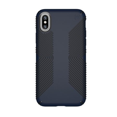 speck presidio grip iphone x tough case - eclipse blue / carbon black