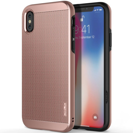 Obliq Slim Meta iPhone X Case Hülle- Rose Gold