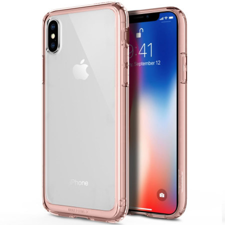 Obliq Naked Shield iPhone X Gold Case - Rose Gold