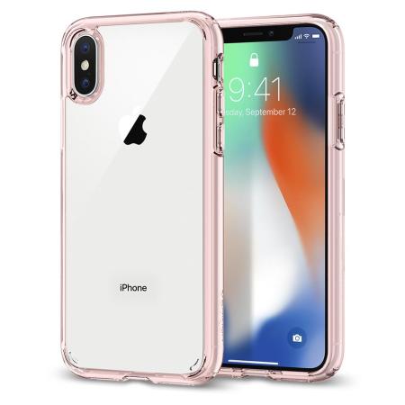 Spigen Ultra Hybrid iPhone X Case - Rozenkristal
