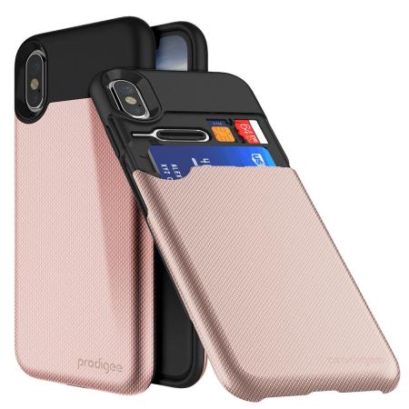 prodigee undercover iphone x card slot case - rose gold