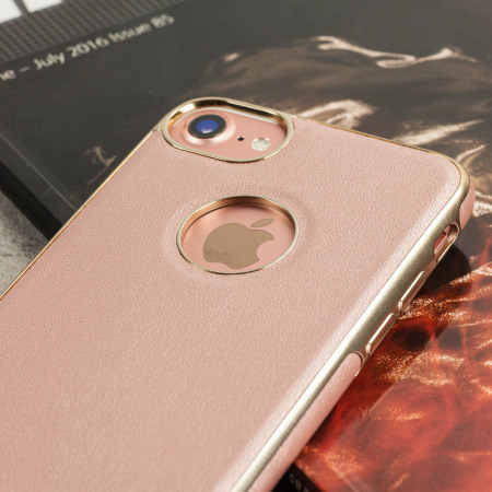 olixar makamae leather-style iphone 8 case - rose gold