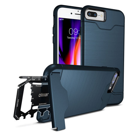 olixar x-ranger iphone 8 plus / 7 plus survival case - marine blue