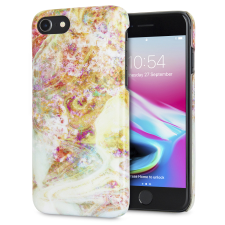 LoveCases Marmor iPhone 8 / 7 Hülle - Opal Edelstein Gelb