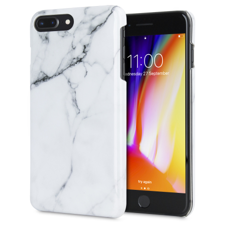 LoveCases Marmor iPhone 8 Plus / 7 Plus Hülle - Klassisches Weiß