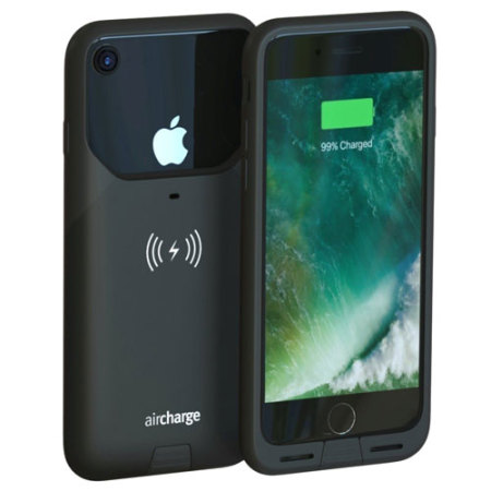 aircharge mfi qi iphone 7 wireless charging case - black