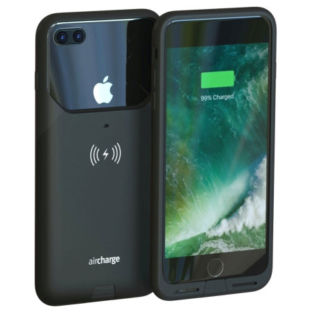 aircharge mfi qi iphone 7 plus wireless charging case - black