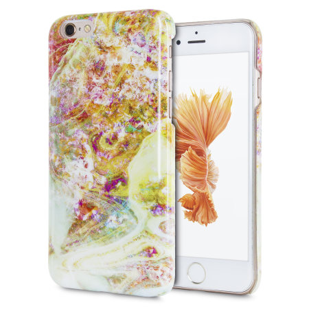 LoveCases Marble iPhone 6S / 6 Case - Opal Gem Yellow