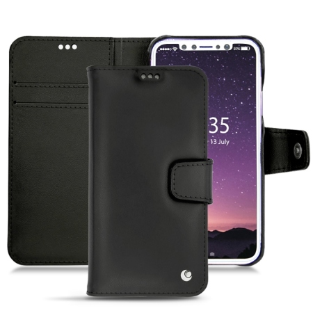 Noreve Tradition B iPhone X Leather Wallet Case - Black