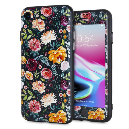 LoveCases Floral Art iPhone 8 / 7 Case - Black