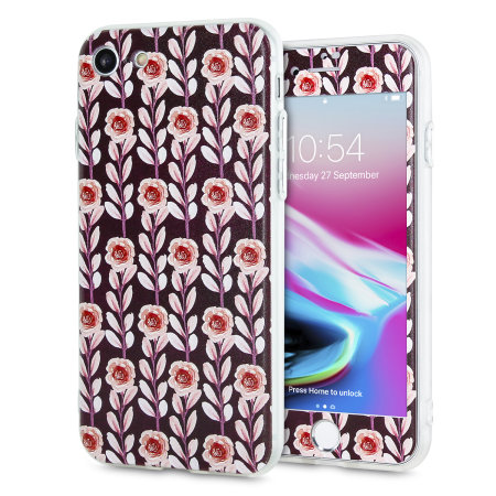 lovecases floral art iphone 8 / 7 case - maroon