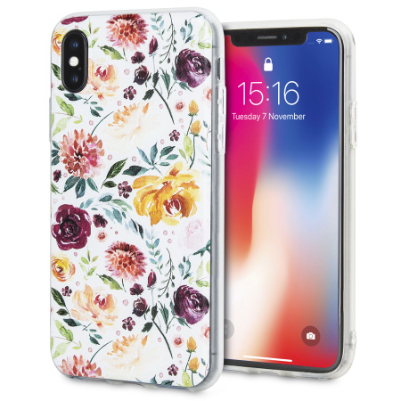 Coque iPhone X LoveCases Floral Art - Blanche