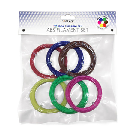 Set de recarga de filamentos Forever 3D Printing Pen 6en1 - Multicolor