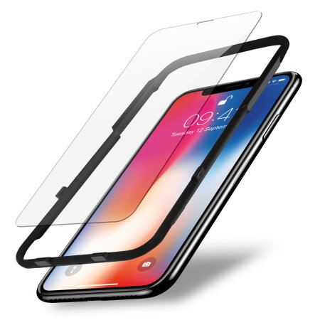 olixar iphone x easyfit case friendly tempered glass screen protector