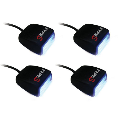 Type S QuadMicro Mini In-Car Dashboard Console LED Lights - 4 Pack