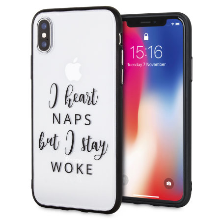 lovecases statement iphone x case - i heart naps but i stay woke