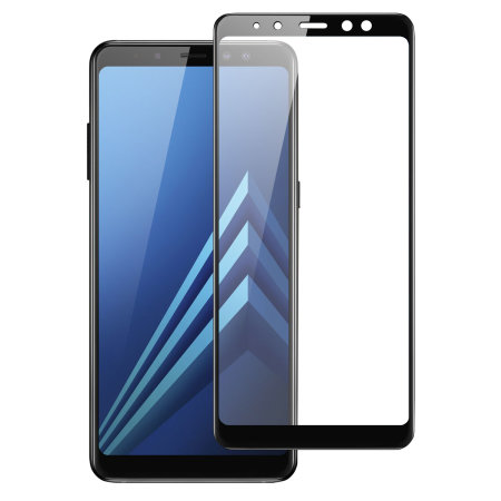 Olixar Galaxy A8 Plus 2018 Full Cover Glass Screen Protector - Black