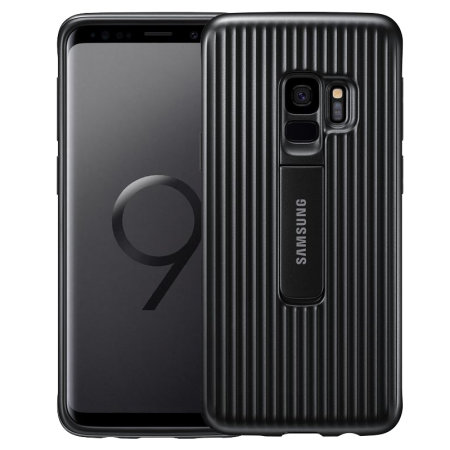 Offizielle Samsung Galaxy S9 schützende stehende Cover Hülle - Schwarz