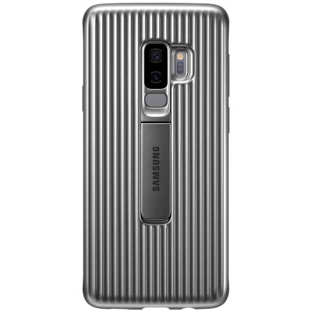 Offizielles Samsung Galaxy S9 Plus Schutzhülle mit Ständer - Silber