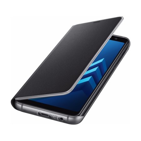 Offizielle Galaxy A8 2018 Neon Flip-Cover Wallet - Schwarz