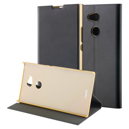 Roxfit Sony Xperia XA2 Ultra Slim Standing Book Case - Gold / Black