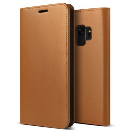 VRS Design echt leder Samsung Galaxy S9 Wallet-Case - Bruin