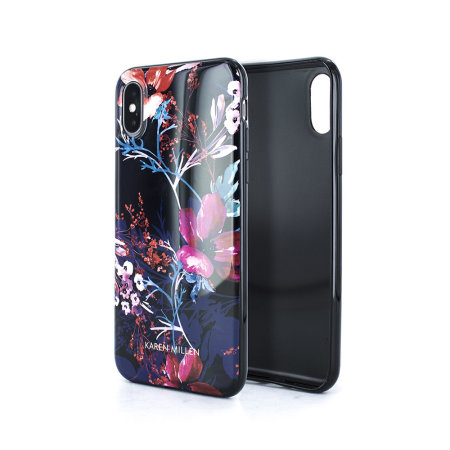 karen millen iphone x floral tpu shell case - black