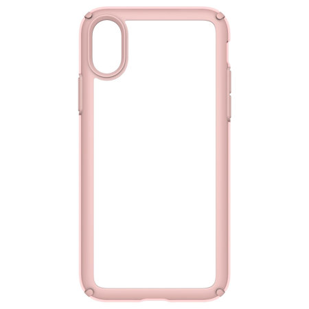 speck presidio show iphone x protective case - clear / rose gold