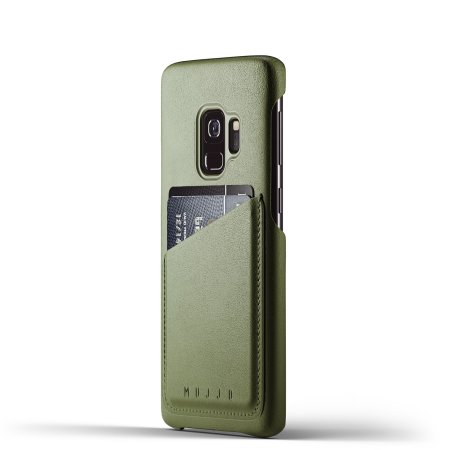 Mujjo Genuine Leather Samsung Galaxy S9 Wallet Case - Olive