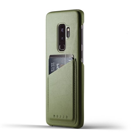 Mujjo Genuine Leather Samsung Galaxy S9 Plus Wallet Case - Olive